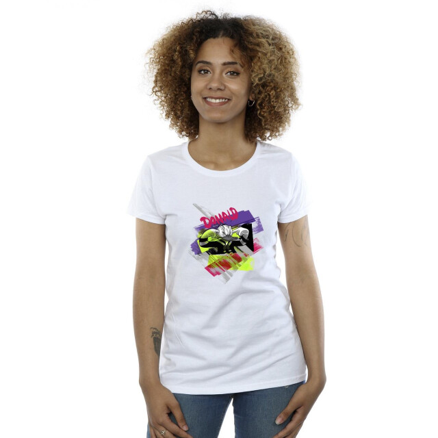 Li-cense Disney dames donald duck oorplug bright katoenen t-shirt UTBI33407_white large
