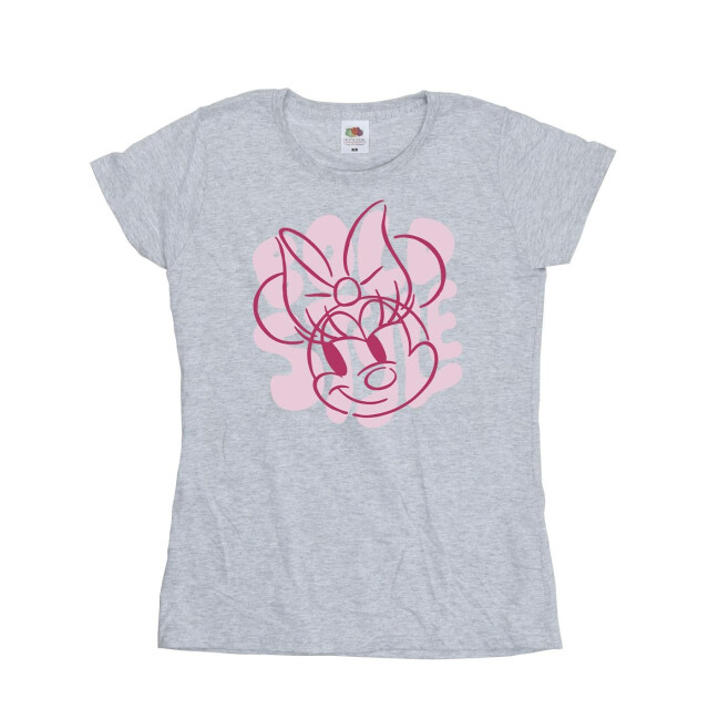 Li-cense Disney dames minnie mouse bold style katoenen t-shirt UTBI33361_sportsgrey large