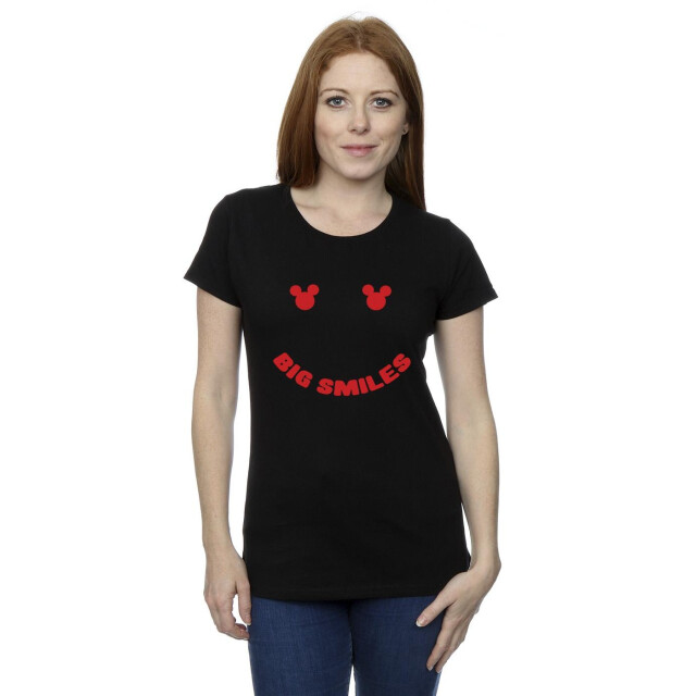 Li-cense Disney dames mickey mouse grote glimlach katoenen t-shirt UTBI33284_black large