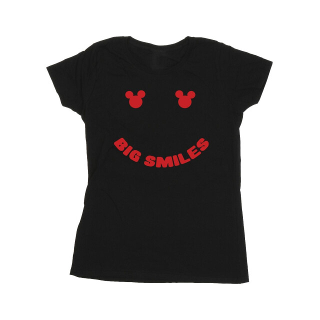 Li-cense Disney dames mickey mouse grote glimlach katoenen t-shirt UTBI33284_black large