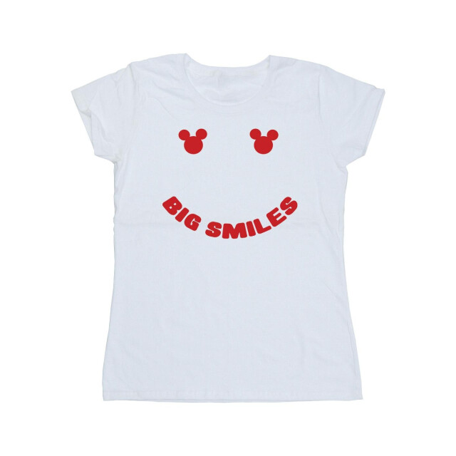 Li-cense Disney dames mickey mouse grote glimlach katoenen t-shirt UTBI33284_white large