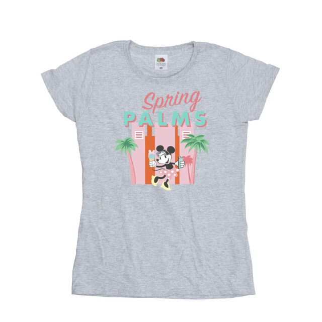 Li-cense Disney dames minnie mouse lentepalmen katoenen t-shirt UTBI33342_sportsgrey large