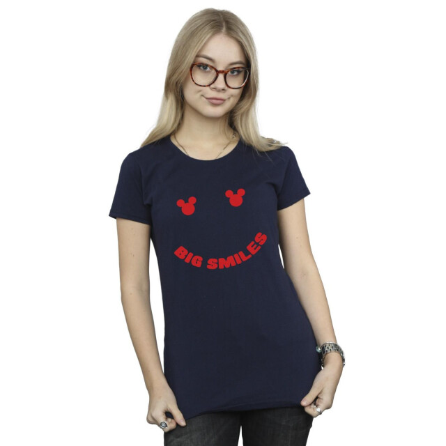 Li-cense Disney dames mickey mouse grote glimlach katoenen t-shirt UTBI33284_navyblue large