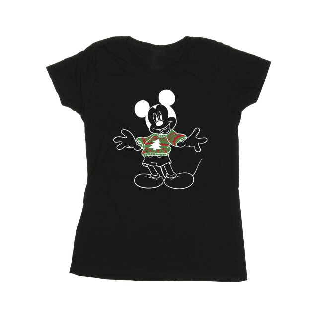 Li-cense Disney dames mickey mouse kersttrui katoenen t-shirt UTBI33232_black large