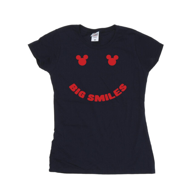 Li-cense Disney dames mickey mouse grote glimlach katoenen t-shirt UTBI33284_navyblue large