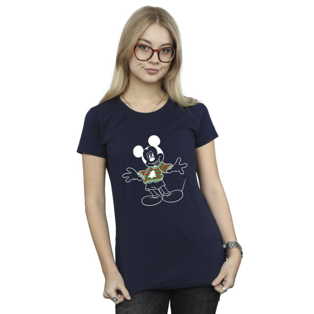 Li-cense Disney dames mickey mouse kersttrui katoenen t-shirt UTBI33232_navyblue large