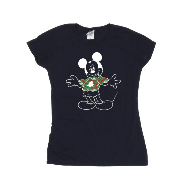 Li-cense Disney dames mickey mouse kersttrui katoenen t-shirt UTBI33232_navyblue large