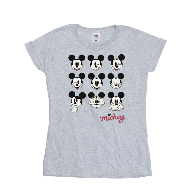 Li-cense Disney dames mickey mouse many faces katoenen t-shirt UTBI33194_sportsgrey large