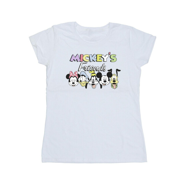 Li-cense Disney dames mickey mouse and friends gezichten katoenen t-shirt UTBI33174_white large