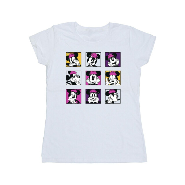 Li-cense Disney dames minnie mouse vierkantjes katoenen t-shirt UTBI33124_white large