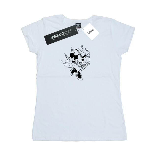 Li-cense Disney dames minnie mouse love cherub katoenen t-shirt UTBI33016_white large