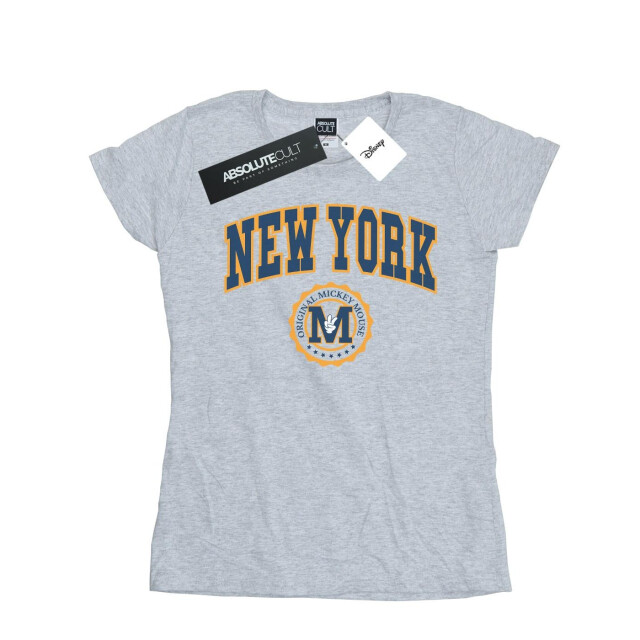 Li-cense Disney dames mickey mouse new york seal katoenen t-shirt UTBI33008_sportsgrey large
