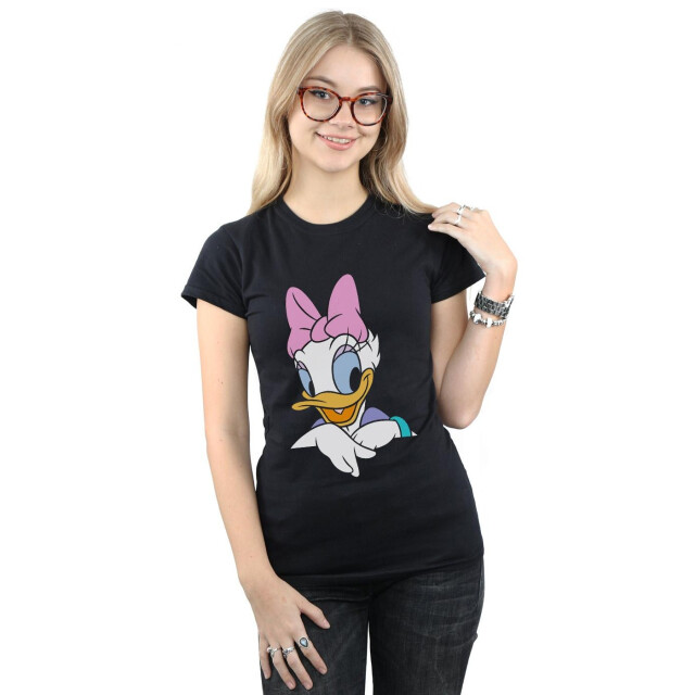 Li-cense Disney dames daisy duck groot portret katoenen t-shirt UTBI32969_black large