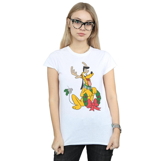 Li-cense Disney dames pluto kerst rendier katoenen t-shirt UTBI32899_white large