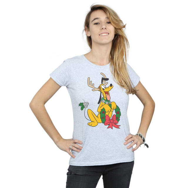 Li-cense Disney dames pluto kerst rendier katoenen t-shirt UTBI32899_sportsgrey large