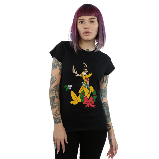 Li-cense Disney dames pluto kerst rendier katoenen t-shirt UTBI32899_black large