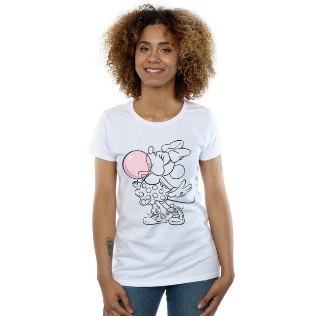 Li-cense Disney dames minnie mouse gum bubble katoenen t-shirt UTBI32971_white large