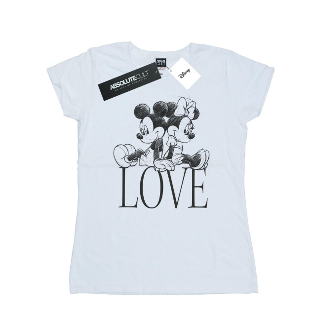 Li-cense Disney dames mickey en minnie mouse love katoenen t-shirt UTBI32990_white large