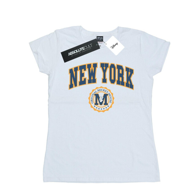Li-cense Disney dames mickey mouse new york seal katoenen t-shirt UTBI33008_white large