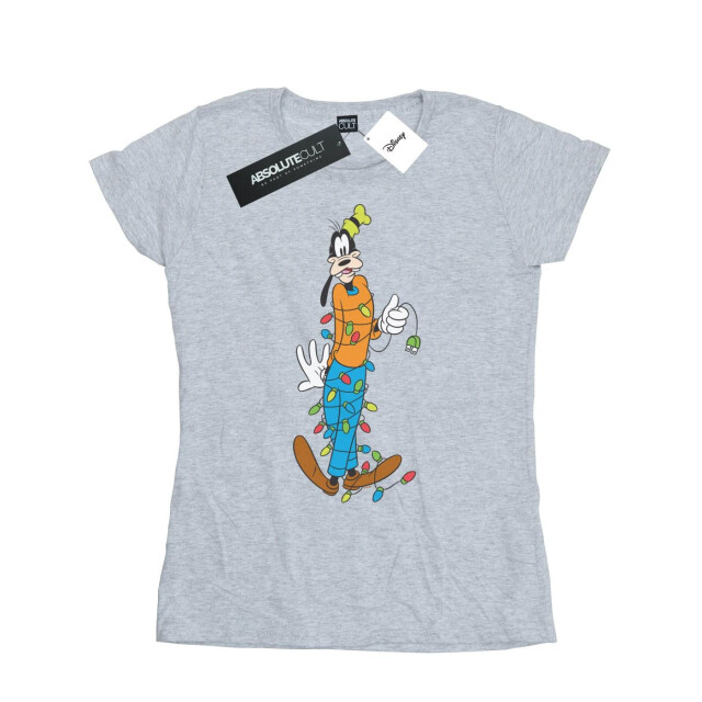 Li-cense Disney dames goofy kerstverlichting katoenen t-shirt UTBI32875_sportsgrey large