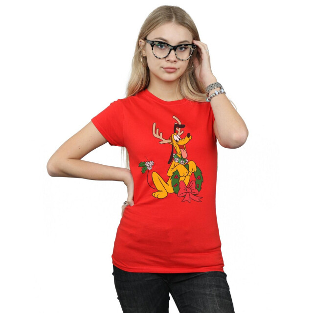 Li-cense Disney dames pluto kerst rendier katoenen t-shirt UTBI32899_red large