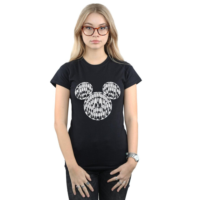 Li-cense Disney dames mickey mouse hoofd met ogen katoenen t-shirt UTBI32760_black large