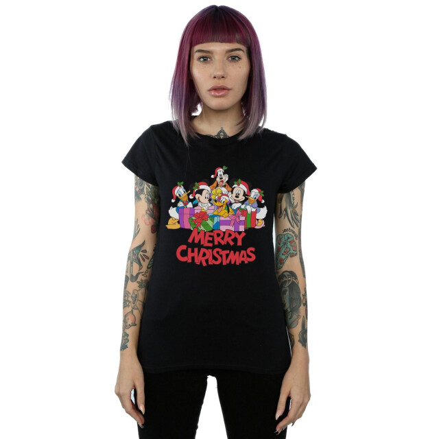 Li-cense Disney dames mickey mouse and friends kerst katoenen t-shirt UTBI32782_black large