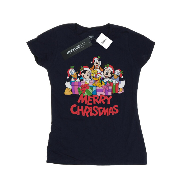 Li-cense Disney dames mickey mouse and friends kerst katoenen t-shirt UTBI32782_navyblue large