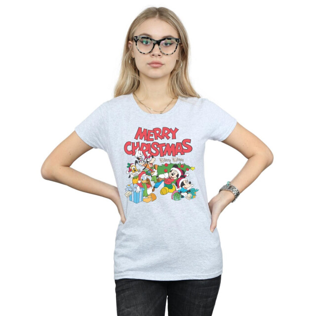 Li-cense Disney dames mickey and friends winter wishes katoenen t-shirt UTBI32825_sportsgrey large