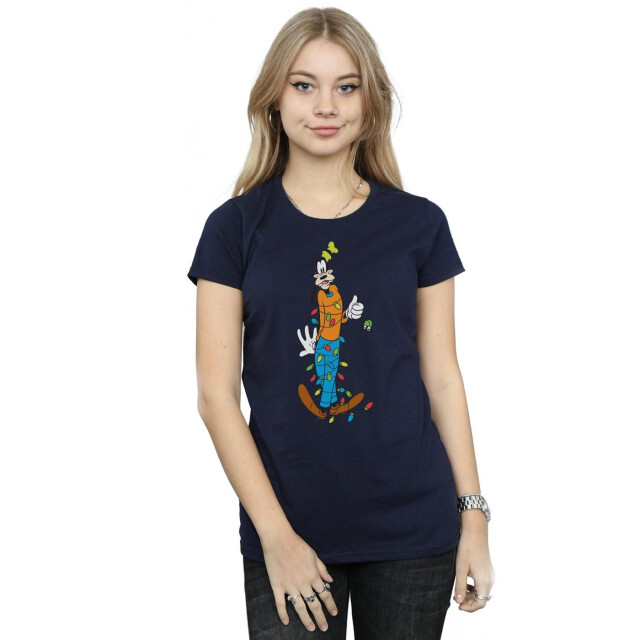 Li-cense Disney dames goofy kerstverlichting katoenen t-shirt UTBI32875_navyblue large