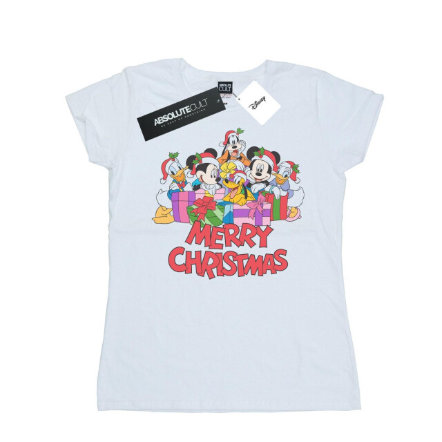 Li-cense Disney dames mickey mouse and friends kerst katoenen t-shirt UTBI32782_white large