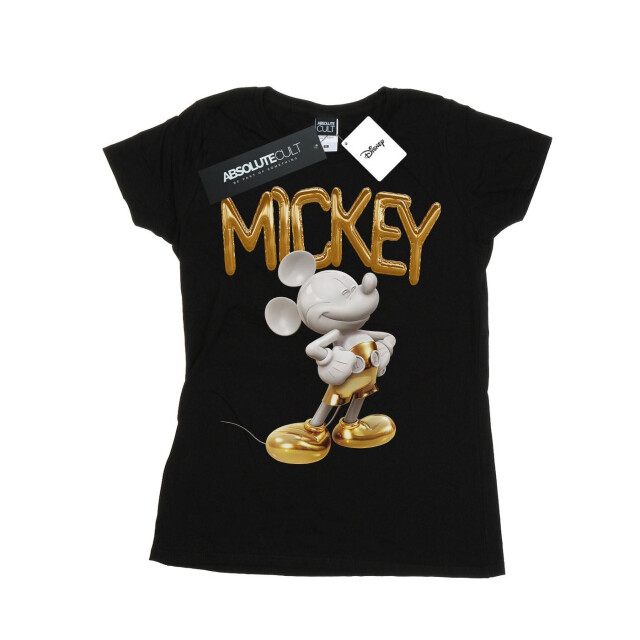 Li-cense Disney dames mickey mouse gouden standbeeld katoenen t-shirt UTBI32758_black large