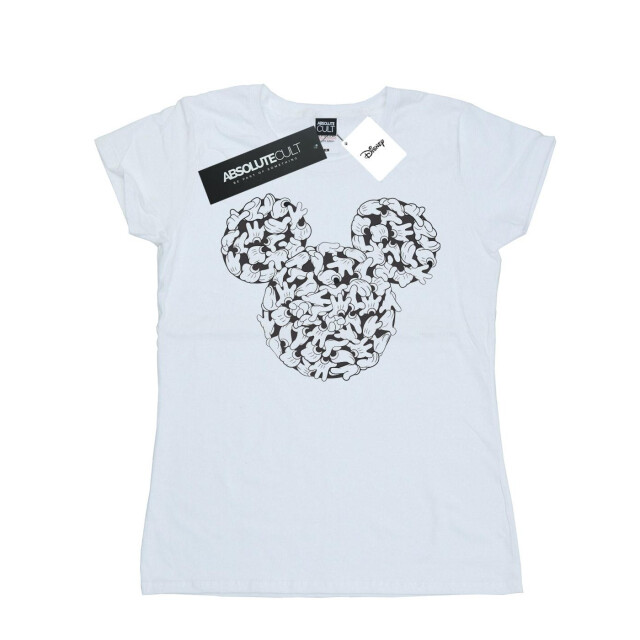 Li-cense Disney dames mickey mouse hoofd van handen katoenen t-shirt UTBI32759_white large