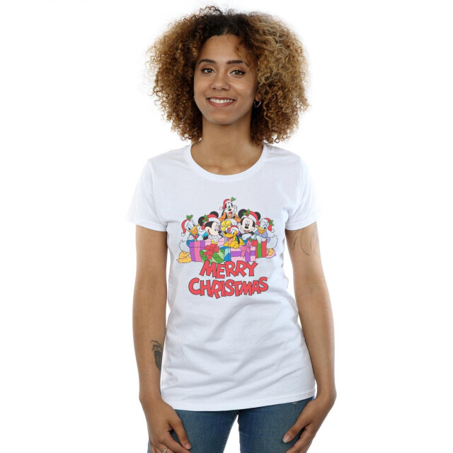 Li-cense Disney dames mickey mouse and friends kerst katoenen t-shirt UTBI32782_white large