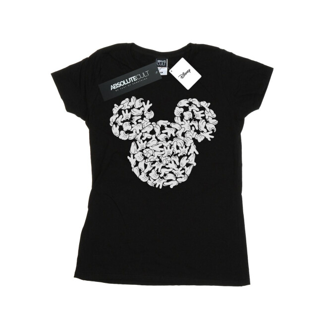 Li-cense Disney dames mickey mouse hoofd van handen katoenen t-shirt UTBI32759_black large