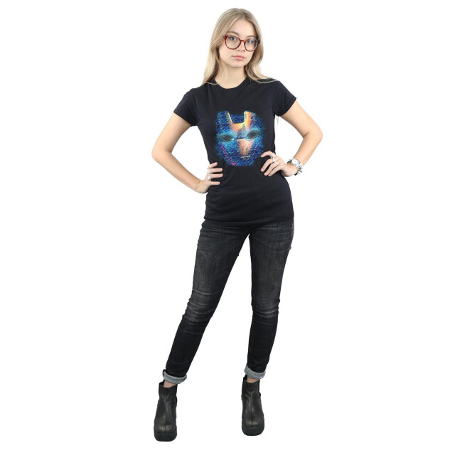 Li-cense Marvel dames iron man distressed hoofd katoenen t-shirt UTBI3270_black large