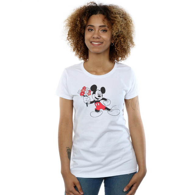Li-cense Disney dames mickey mouse bloemen katoenen t-shirt UTBI32640_white large