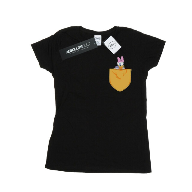 Li-cense Disney dames daisy duck faux pocket katoenen t-shirt UTBI32589_black large