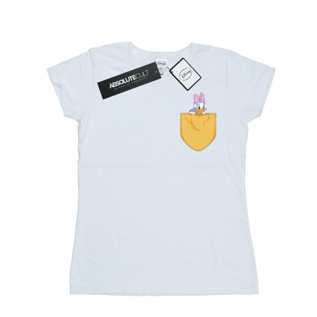 Li-cense Disney dames daisy duck faux pocket katoenen t-shirt UTBI32589_white large