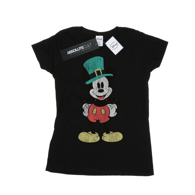 Li-cense Disney dames mickey mouse leprechaun hoed katoenen t-shirt UTBI32668_black large