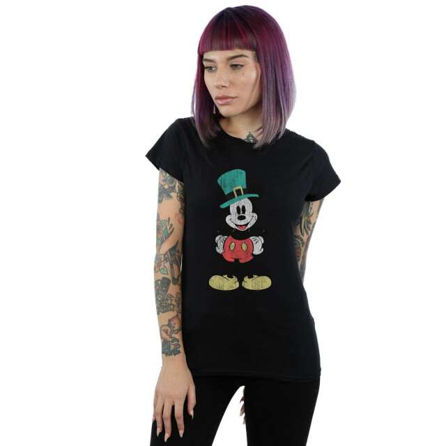Li-cense Disney dames mickey mouse leprechaun hoed katoenen t-shirt UTBI32668_black large