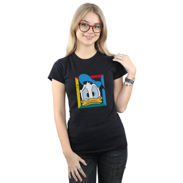 Li-cense Disney dames donald duck paniekerig katoenen t-shirt UTBI32612_black large