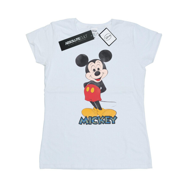 Li-cense Disney dames mickey mouse retro pose katoenen t-shirt UTBI32557_white large