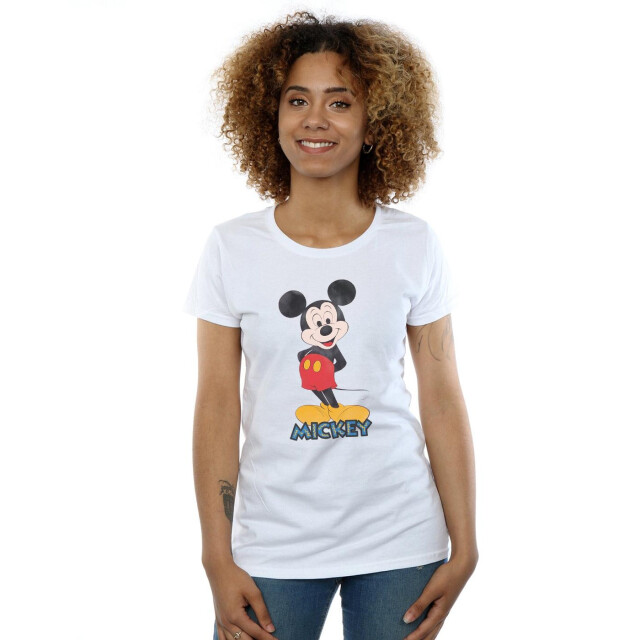 Li-cense Disney dames mickey mouse retro pose katoenen t-shirt UTBI32557_white large