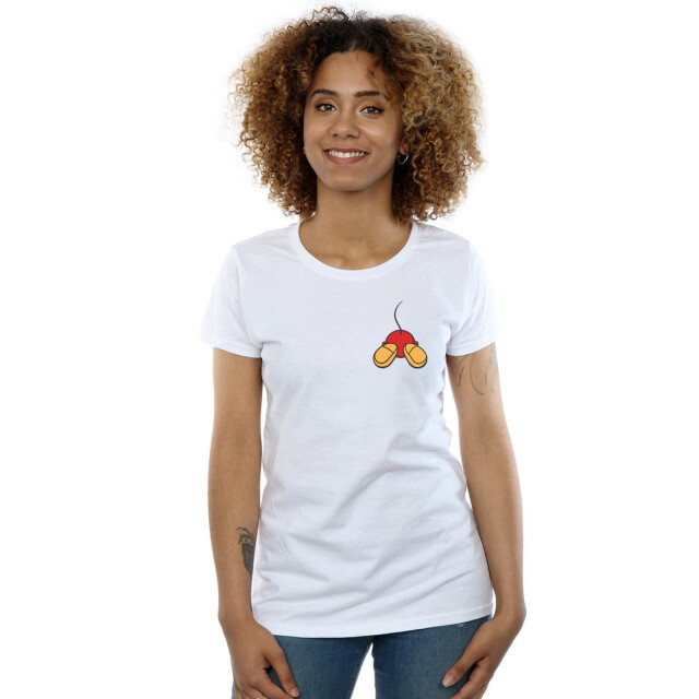 Li-cense Disney dames mickey mouse rugzijde borstprint katoenen t-shirt UTBI32509_white large