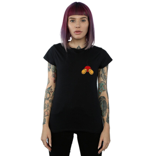 Li-cense Disney dames mickey mouse rugzijde borstprint katoenen t-shirt UTBI32509_black large