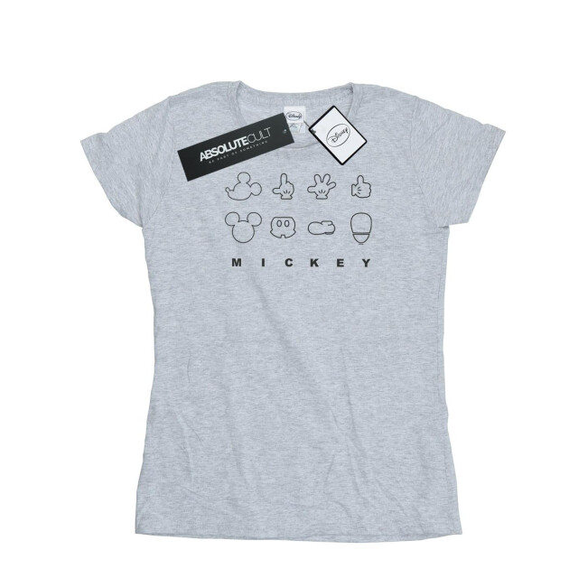 Li-cense Disney dames mickey mouse deconstructed katoenen t-shirt UTBI32534_sportsgrey large