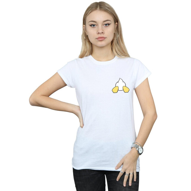 Li-cense Disney dames donald duck rugzijde borstprint katoenen t-shirt UTBI32533_white large