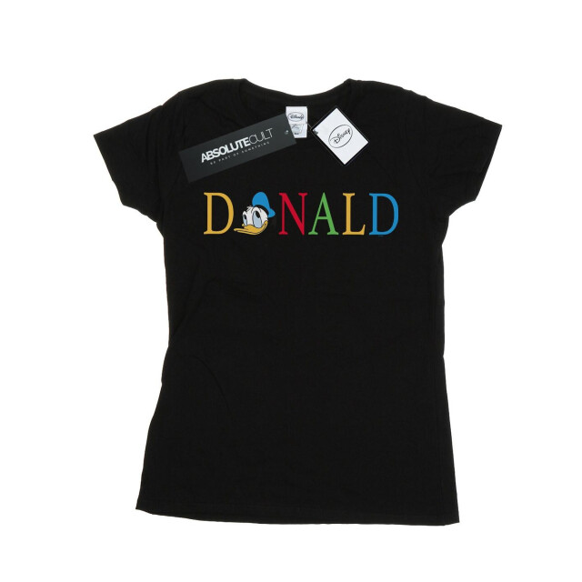 Li-cense Disney dames donald duck letters katoenen t-shirt UTBI32588_black large