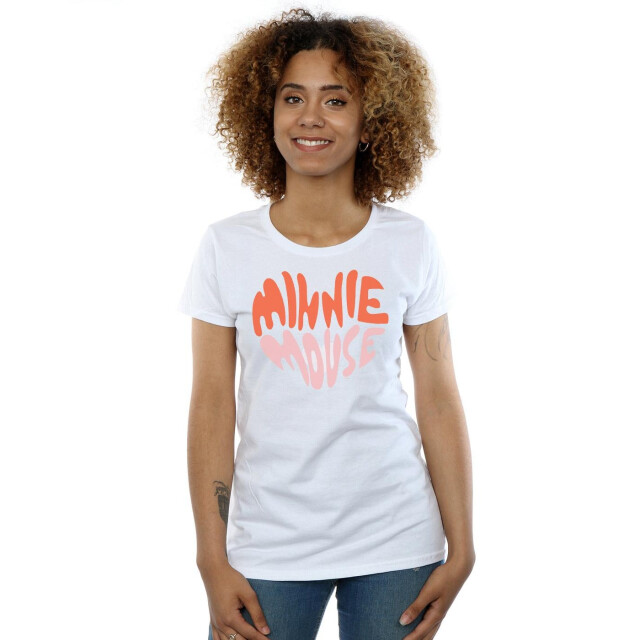 Li-cense Disney dames minnie mouse hartvormig katoenen t-shirt UTBI32488_white large
